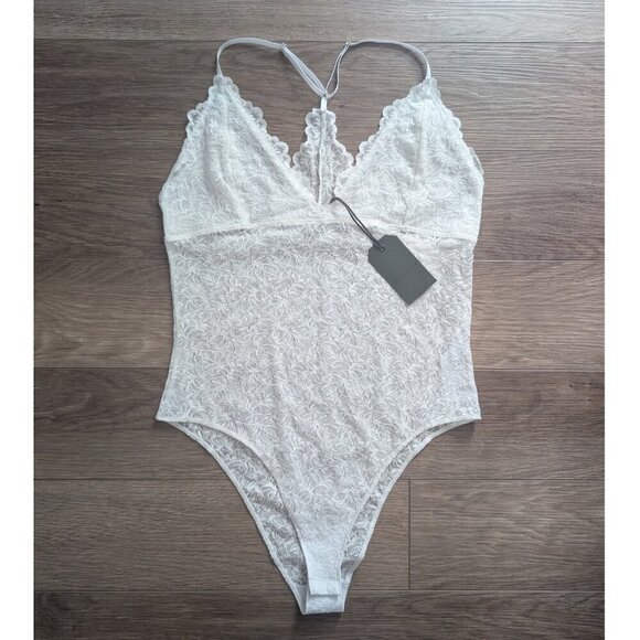 ALLSAINTS | Erity Lace Bodysuit In Chalk White - Picture 6 of 14